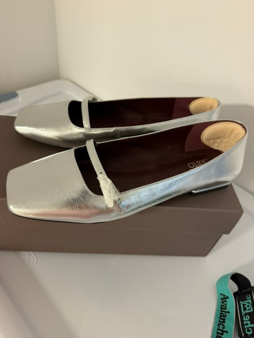 Women's Franco Sarto Tayana Mary Jane Flat Ballet - Silver - 10 Wide